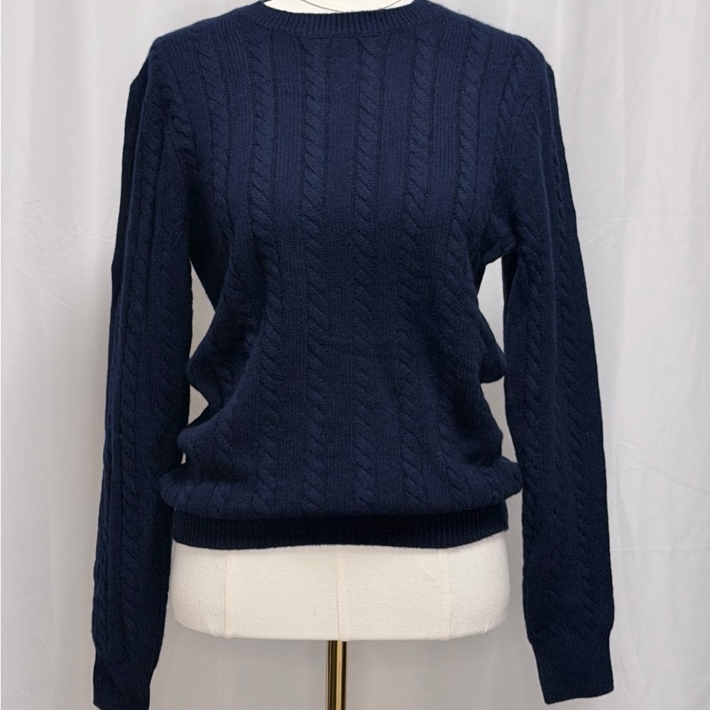 Vineyard Vines Nautical Navy Cashmere Cable Knit Crewneck Sweater NWT XS